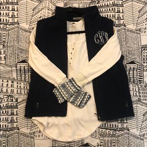 Free People Henley with Knit Sleeves